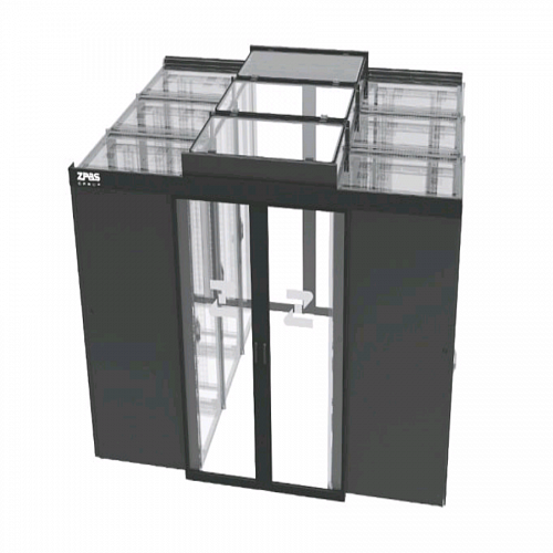 Комплект раздвижных дверей холодного коридора для шкафов Z-SERVER глубиной 1000 мм, 45U, черный (RAL9005)