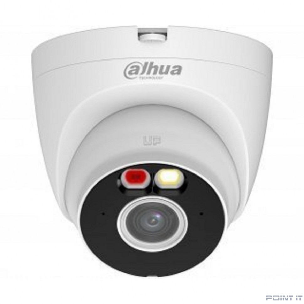 DAHUA DH-IPC-T2AP-PV-0280B Уличная купольная IP-видеокамера Smart Dual Light 2Мп, 1/3” CMOS, объектив 2.8мм, видеоаналитика, ИК 30м, LED 30м, микрофон, динамик, Wi-Fi 2.4ГГц, IP67, металл пластик