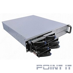 Procase ES206S-SATA3-B-0 {2U 6 SATAII/SAS hotswap HDD, глубина 550мм, MB 12&quot;x10.5&quot;, без Б/П,черный}