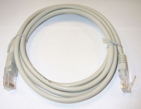 Патч-корд Cabletech UTP4 cat.5е, 2.0м, CCA, серый, литой коннектор РАСПРОДАЖА