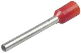 Штыревой втулочный кабельный наконечник E 1012 (НШВИ F=12мм) 1,0мм2 , изолированный, красный, 100шт, Netko