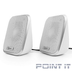Акустич. система 2.0 Gembird SPK-100-W, белый, 6 Вт, регулятор громкости, USB-питание