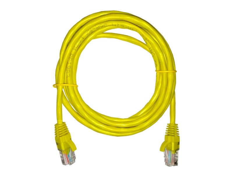 Патч-корд UTP4 cat 5e, 2,0м, ВС, LSZH, желтый, литой коннектор NETKO Optima
