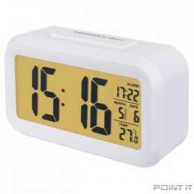Perfeo Часы-будильник &quot;Snuz&quot;, белый, (PF-S2166) время, температура, дата