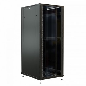  								Шкаф напольный 19-дюймовый, 47U, 2277x800х800 мм (ВхШхГ), передняя стеклянная дверь со стальными перфорированными боковинами, задняя дверь сплошная, ц							