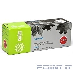 CACTUS Cartridge 716C Картридж (CS-C716C) для Canon MF8030 i-Sensys / MF8030cn / MF8050 / MF8050cn, LBP 5050 / 5050n, голубой,1500 стр.