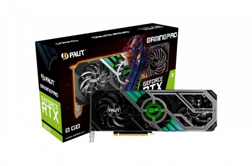 Видеокарта PCIE16 RTX3070 8GB LHR PA-RTX3070 GAMINGPRO 8G PALIT