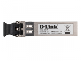 D-Link 431XT/A1A, SFP+ Transceiver with 1 10GBase-SR port.Up to 300m, multi-mode Fiber, Duplex LC connector, Transmitting and Receiving wavelength: 850nm, 3.3V power.