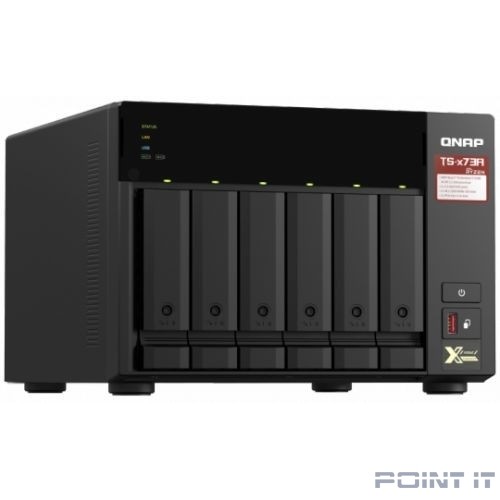 QNAP TS-673A-8G NAS, 6 trays 3,5"/2,5", 2x2,5 GbE BASE-T, 2 x M.2 NVMe 2280 slots, quad-core AMD Ryzen V1500B 2,2 GHz, 8 GB SO-DIMM DDR4 (1 x 8 GB) up to 64GB (2x32 GB)