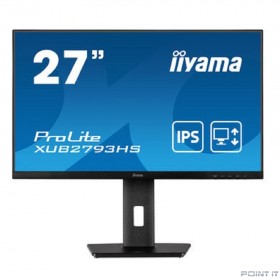 Монитор LCD Iiyama 27&quot; XUB2793HS-B5 {IPS 1920x1080 76hz 4ms 178/178 300cd 1000:1 8bit(6bit+FRC) HDMI2.0 DisplayPort1.2 Pivot 2x2W VESA}