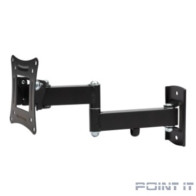 REXANT Кронштейн для телевизора 13"- 37" дюймов наклонно-поворотный два колена серия HOME чёрный {13"-37" Максимальная нагрузка: 15 кг VESA: 75х75, 100х100 мм}