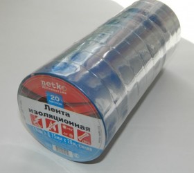 Изолента (лента изоляционная) 19мм х 20м, синяя Netko, 10шт