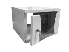 Шкаф настенный 10 4U серия COMPACT (315х325х225), передняя дверь стекло, серый, Netko
