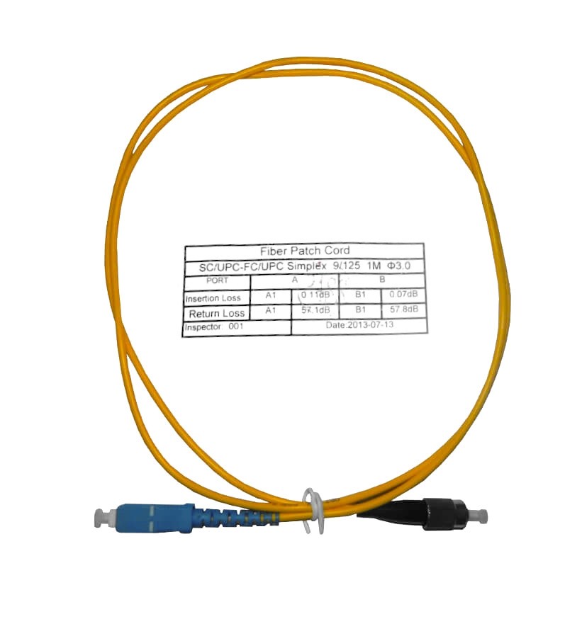 Патч-корд оптический переходной SC-FC/UPC SM Simplex 3.0мм 9/125, 1м