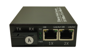 Конвертер GIGALINK UTP, 2*10/100Мбит/c, WDM, без LFP, SM, SC, Tx:1310/Rx:1550, 18 дБ (до 20 км)