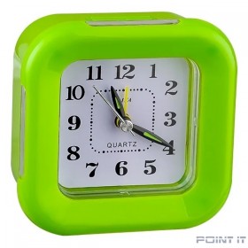 Perfeo Quartz часы-будильник &quot;PF-TC-003&quot;, квадратные 9,5*9,5 см, подсветка, зелёные