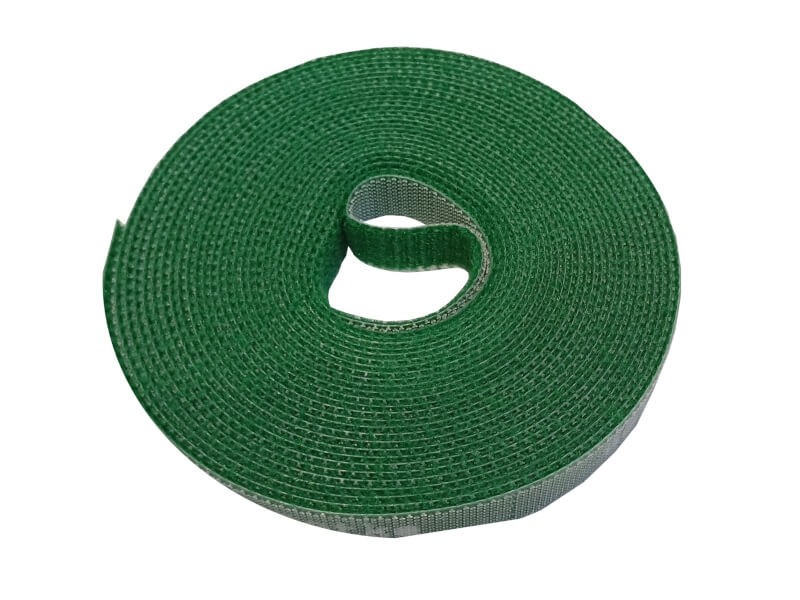 Лента-липучка многоразовая 10мм*5м, с насечками для отрыва (каждые 2 см), зеленая NETKO Optima