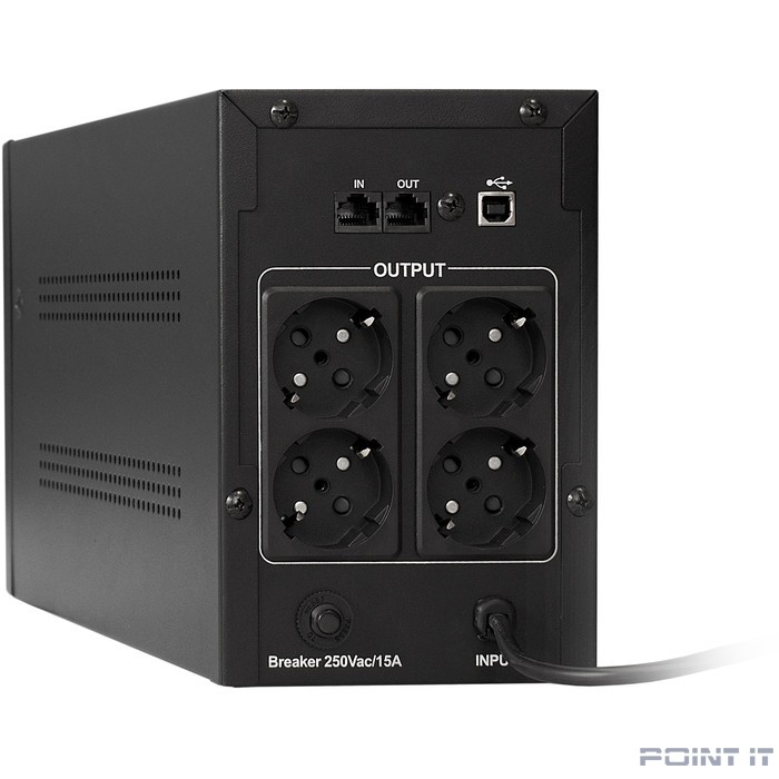 Exegate EP285527RUS ИБП ExeGate SpecialPro UNB-2200.LED.AVR.EURO.RJ.USB <2200VA/1300W, LED, AVR, 4 евророзетки, RJ45/11, USB, Black>