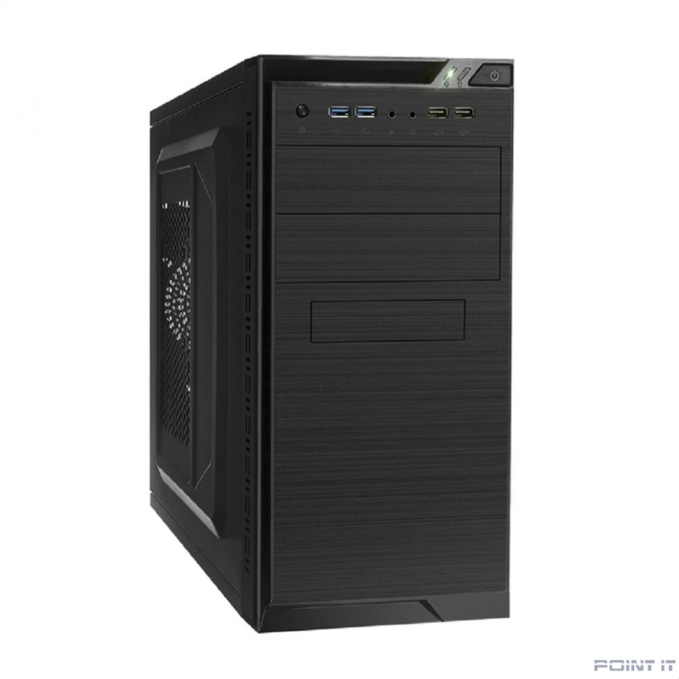 Exegate EX272748RUS Корпус Minitower Exegate QA-412U Black, mATX, <XP600, Black, 120mm>, 2*USB+2*USB3.0, Audio