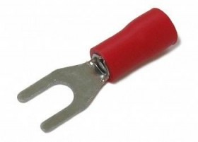 Вилочный кабельный  наконечник SV 1,25-3 (НВИ d=3.2мм) 0,5-1,5мм2,  изолированный, красный , 100шт., Netko
