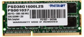 Модуль памяти для ноутбука SODIMM 8GB DDR3L-1600 PSD38G1600L2S PATRIOT