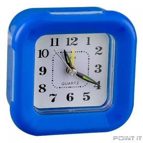 Perfeo Quartz часы-будильник &quot;PF-TC-003&quot;, квадратные 9,5*9,5 см, подсветка, синие