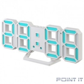 Perfeo LED часы-будильник &quot;LUMINOUS 2&quot;, белый корпус / синяя подсветка (PF-6111) [PF_B4924]