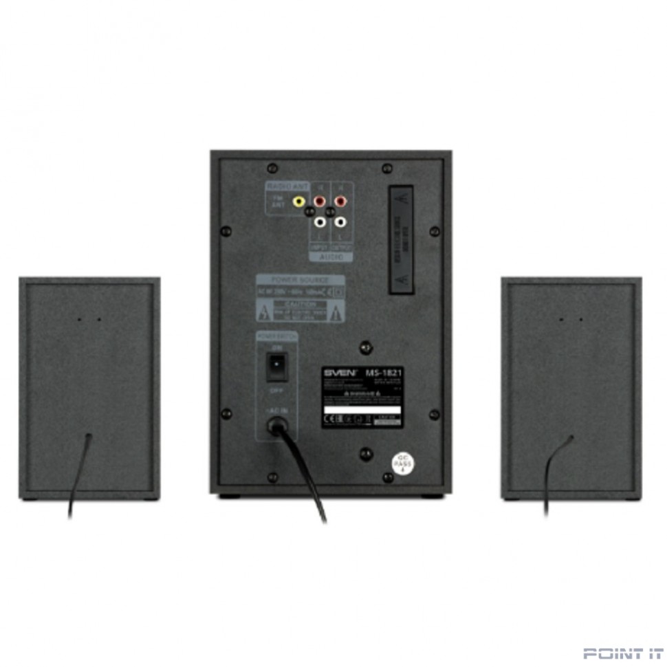 АС MS-1821, черный (44 Вт, Bluetooth, пульт, дисплей, FM, USB, SD)