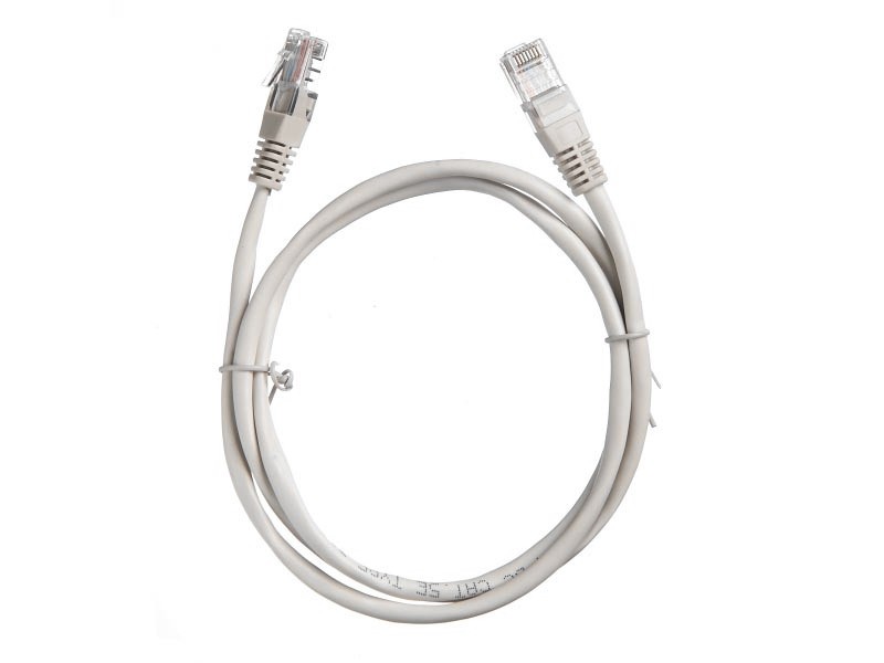 Патч-корд UTP4 cat 5e, 1,0м, ВС, LSZH, серый, литой коннектор NETKO Optima