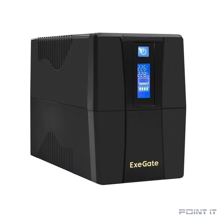Exegate EX292792RUS ИБП ExeGate Power Smart ULB-1000.LCD.AVR.2SH.RJ.USB <1000VA/550W, LCD, AVR, 2*Schuko,RJ45/11,USB, Black>