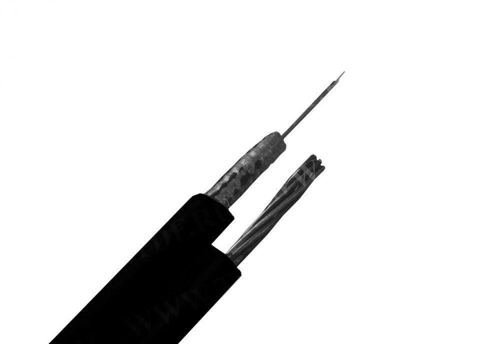 Кабель волоконно-оптический 16 (SМ - 9/125), наружный с тросом, бронированный, PE, черный, 2000м L РАСПРОДАЖА