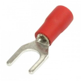Вилочный кабельный наконечник SVS 1,25-5 (НВИ d=5,3мм) 0,5-1,5мм2, изолированный, красный, 100шт., Netko