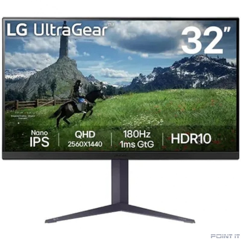 Монитор LCD LG 31.5" 32GS85Q-B UltraGear черный {IPS 2560x1440 180Hz 1ms 2xHDMI DisplayPort USB Pivot} [32gs85q-b.aruz]