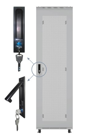 Дверь для шкафа серии Expert 47U Ширина 800, металлическая, с перфорацией, серая, Netko