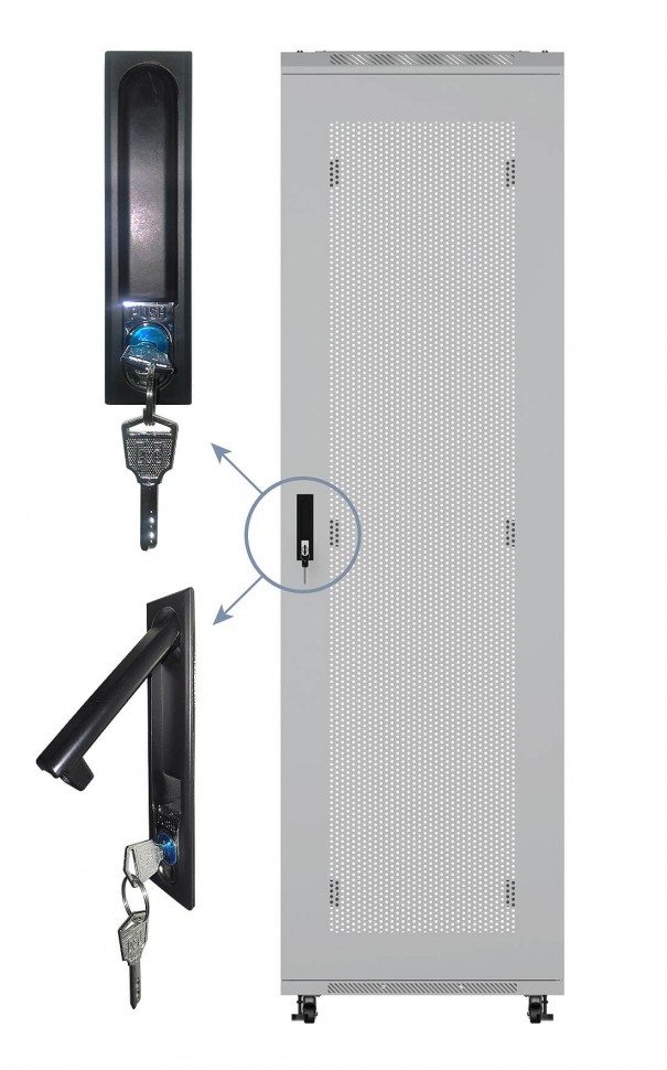 Дверь для шкафа серии Expert 47U Ширина 800, металлическая, с перфорацией, серая, Netko