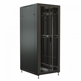  								Шкаф напольный 19-дюймовый, 42U, 2055x800х800 мм (ВхШхГ), передняя и задняя распашные перфорированные двери (75%), цвет черный (RAL 9004) (разобранный							