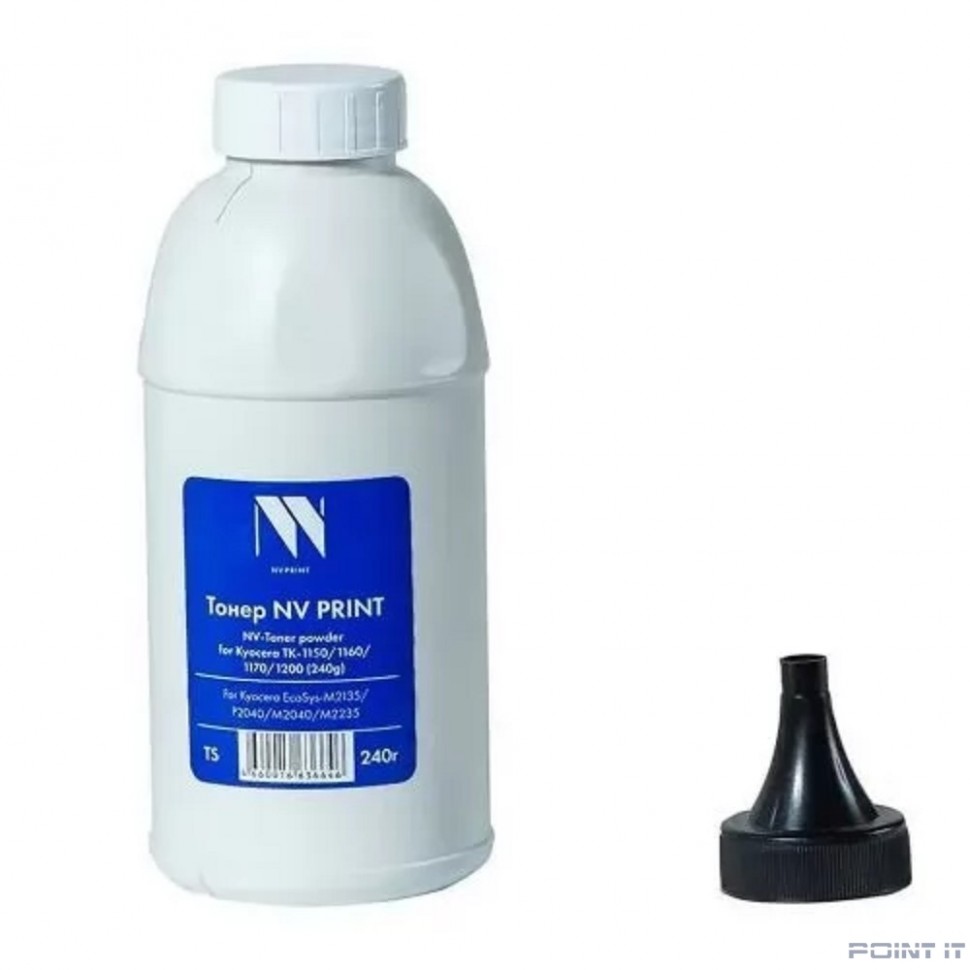 Тонер NVP Kyocera TK-1150, TK-1160, TK-1170, TK-1200 (240г), для Kyocera ECOSYS M2040, M2135, M2235, M2540, M2635, M2640, M2735, M2835, P2040, P2235, P2335 Premium