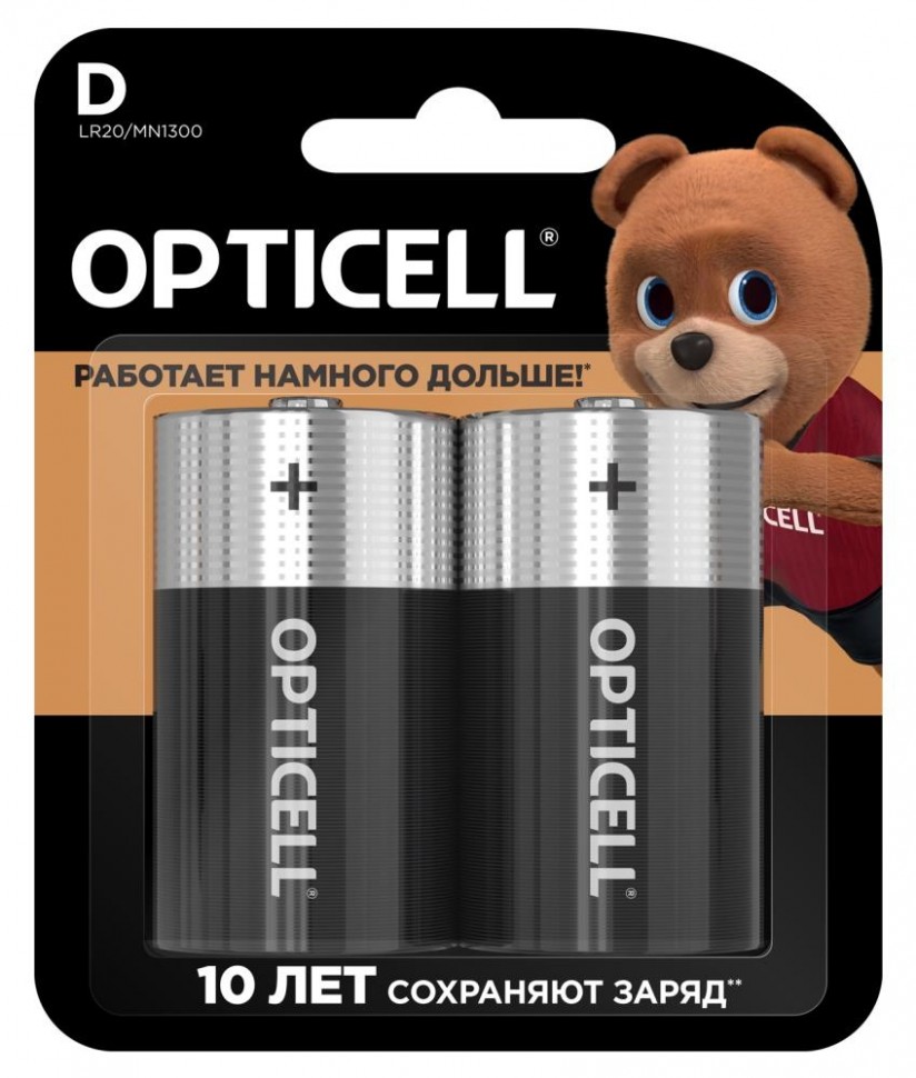 Элемент питания (батарейка) OPTICELL BASIC D 2 PCS