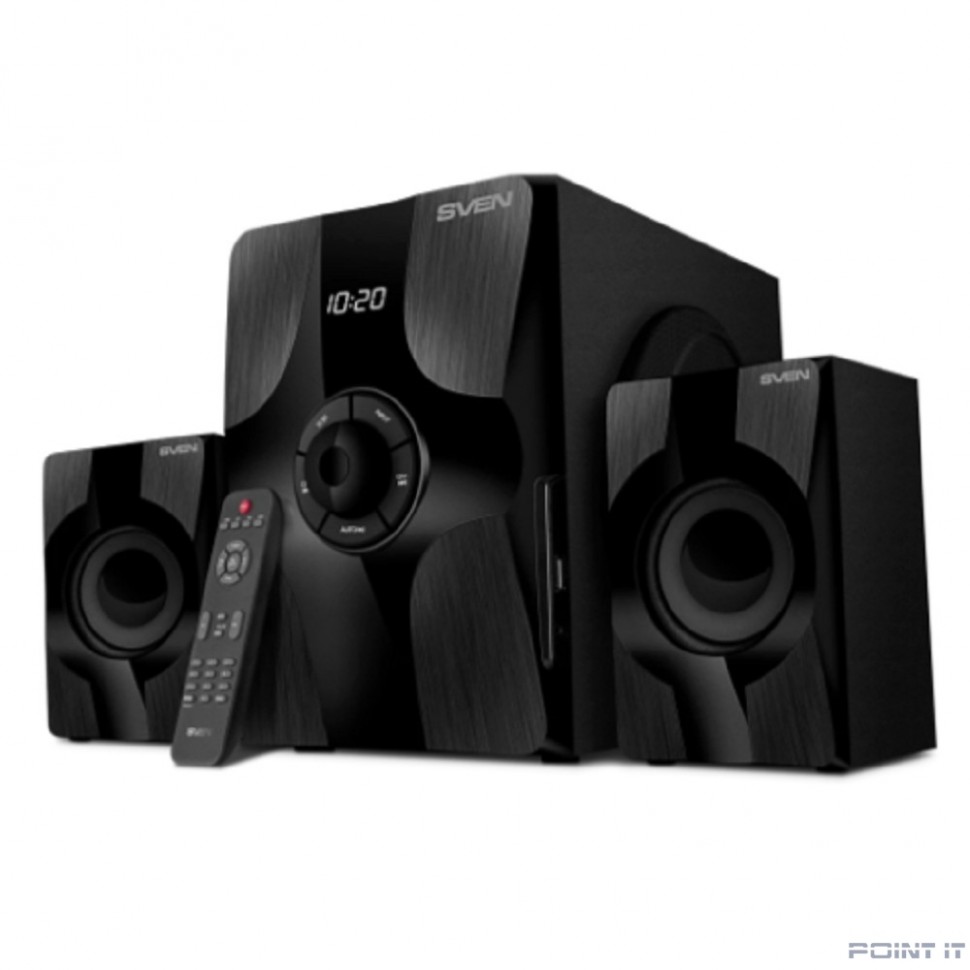 Колонки SVEN MS-315 2.1 чёрные (2x13W + 20W, Bluetooth, ПДУ, USB flash, LED-дисплей, FM-радио)