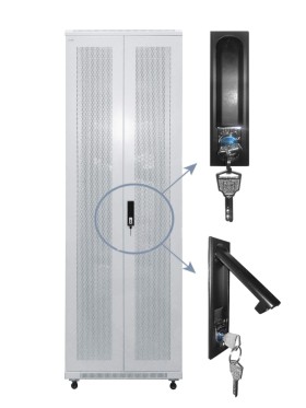 Дверь для шкафа серии Expert 42U Ширина 800, металлическая, с перфорацией, двойная, серая, Netko