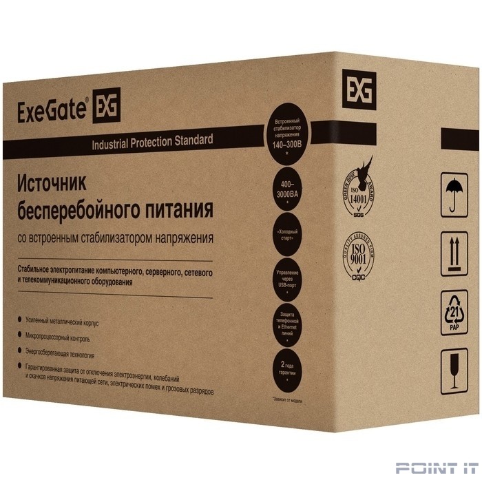 Exegate EX292631RUS ИБП ExeGate SpecialPro Smart LLB-2000.LCD.AVR.4C13.RJ.USB <2000VA/1200W, LCD, AVR, 4*C13,RJ45/11,USB, металлический корпус, Black>