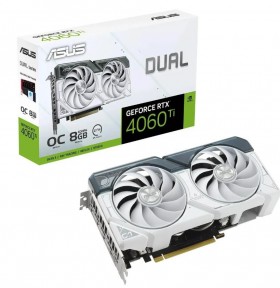 Видеокарта PCIE16 RTX4060TI 8GB DUAL-RTX4060TI-O8G-WHITE ASUS