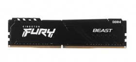 Memory Module KINGSTON Fury Gaming DDR4 Общий объём памяти 8Гб Module capacity 8Гб Количество 1 2666 МГц Множитель частоты шины 16 1.2 В черный KF426C16BB/8