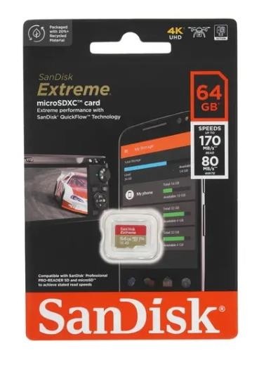 Карта памяти MICRO SDXC 64GB UHS-I SDSQXAH-064G-GN6GN SANDISK