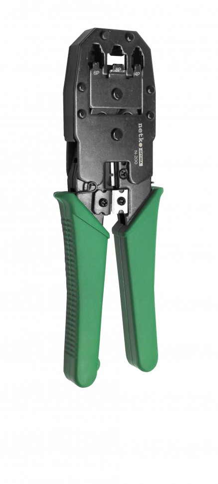 N-200 Инструмент для обжима (кримпер) 8P8C/RJ45,6P6C/RJ12,6P4C/RJ11,6P2C,4P4C,4P2C/Plugs&Dec/ OFF set plug 6P6C металлический, NETKO Optima
