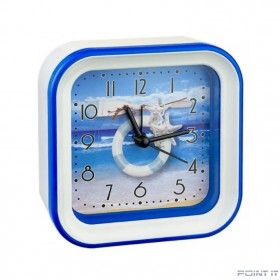 Perfeo Quartz часы-будильник &quot;PF-TC-006&quot;, квадратные 10*10 см, спасат. круг