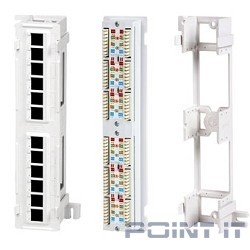 Hyperline PPW-12-8P8C-C5e Патч-панель настенная, 12 портов RJ-45(8P8C), категория 5е, с подставкой