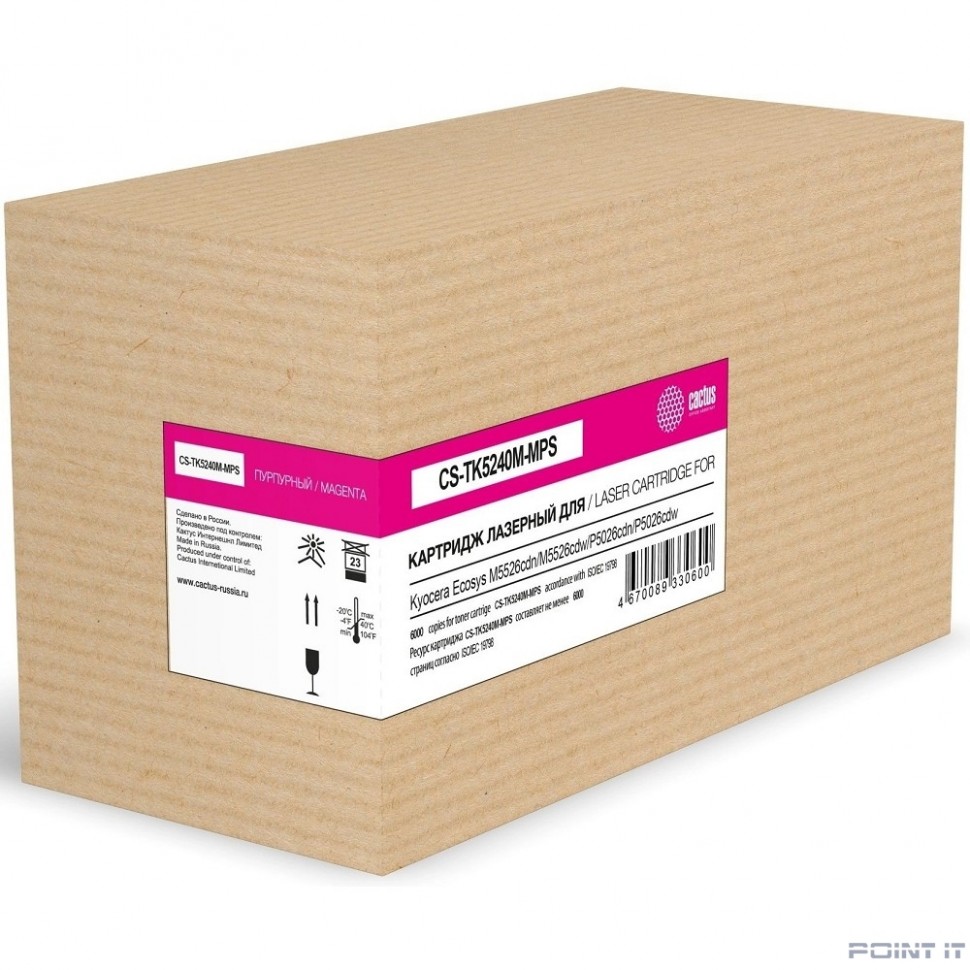 Картридж лазерный Cactus CS-TK5240M-MPS TK-5240M пурпурный (6000стр.) для Kyocera Ecosys M5526cdn/M5526cdw/P5026cdn/P5026cdw