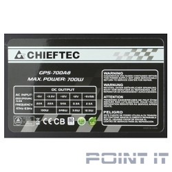 Chieftec 700W RTL [GPS-700A8] {ATX-12V V.2.3 PSU with 12 cm fan, Active PFC, fficiency >80% with power cord 230V only}