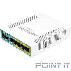 MikroTik RB960PGS Маршрутизатор hEX PoE, 1х SFP, 128MB RAM, 5x Gigabit LAN, USB, plastic case and PSU